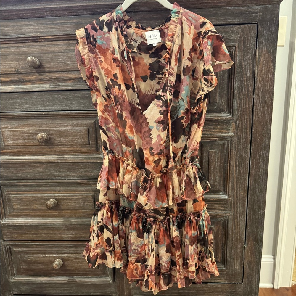 MISA fall clinched waist dress
